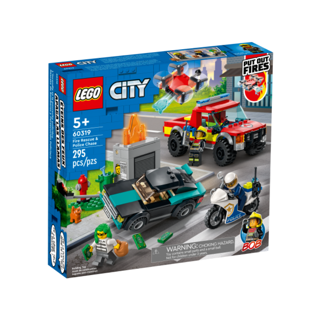 LEGO  City soccorso antincendio e inseguimento della polizia – 60319 – A  Casa di Pongo